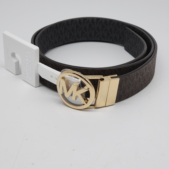 Michael Kors MK Brown and Gold MK Log Size M Betl - Picture 7 of 8